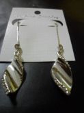 BG008 - Brinco Folha Prata c/ Pedras